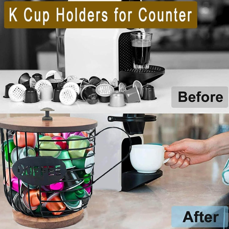Coffee Companion Storage Rack Cup-Shaped Kitchen Storage Basket, Color: Black No Words���Lid - free shipping - PMC TechLife - Order now!