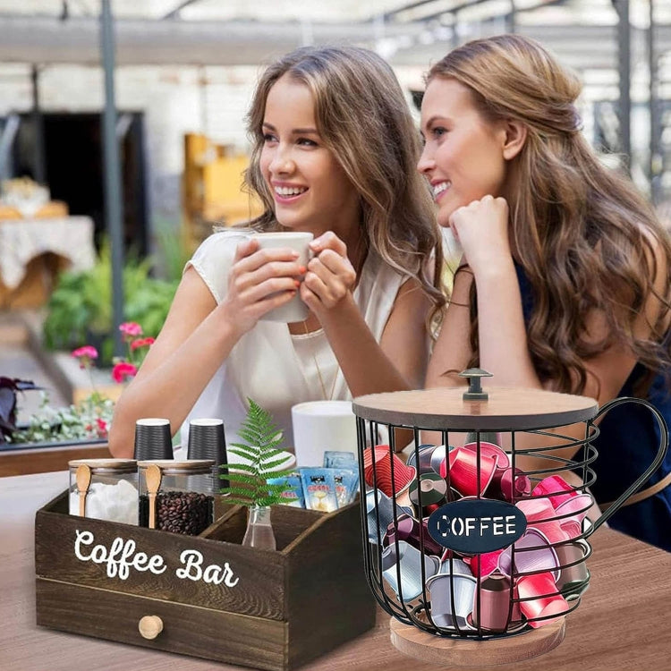 Coffee Companion Storage Rack Cup-Shaped Kitchen Storage Basket, Color: Black No Words���Lid - free shipping - PMC TechLife - Order now!