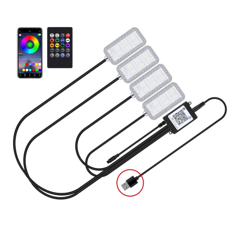 Eight-Color LED Voice Control Car Music Rhythm Atmosphere Light, Specification: 5V USB APP + Remote Control - Atmosphere lights by PMC TechLife | Online Shopping South Africa | PMC TechLife | Buy Now Pay Later Mobicred