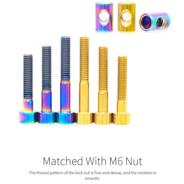 Bicycle Titanium Alloy Seat Post Locking Screws, Color: M6x30 Colorful - Bicycle Saddle by PMC TechLife | Online Shopping South Africa | PMC TechLife | Buy Now Pay Later Mobicred