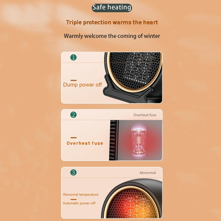 1800W Desktop High-power Two-speed Heater Household Fast Heating Heater, Spec: US Plug(Black) - Electric Heaters by PMC TechLife | Online Shopping South Africa | PMC TechLife | Buy Now Pay Later Mobicred