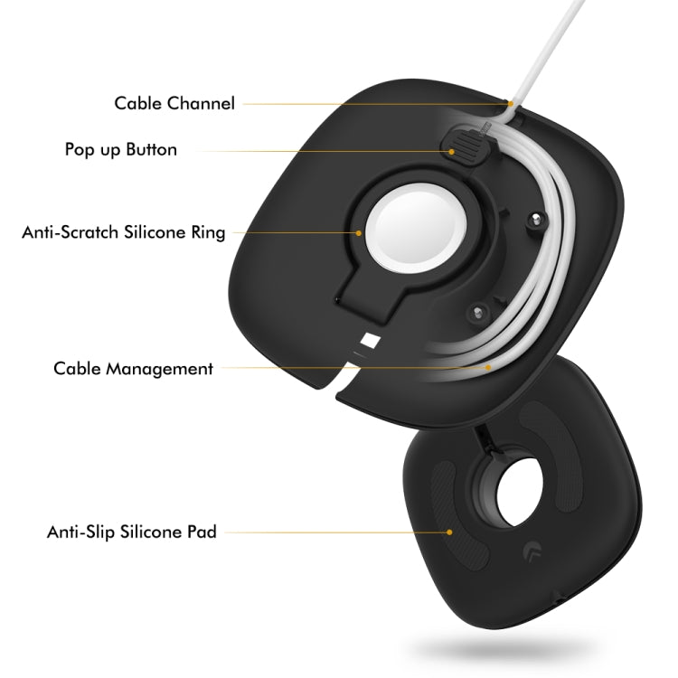 For Apple Watch AhaStyle PT126 Storage Folding Stand Plastic Charging Holder(White) - Charger / Holder by AhaStyle | Online Shopping South Africa | PMC TechLife | Buy Now Pay Later Mobicred