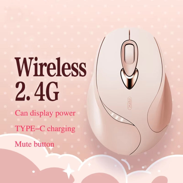 Inphic M8P 2.4G Wireless Mouse USB Mute Charging Girls Office Portable Ergonomic Mouse With Power Display(Milk Tea Color) - Wireless Mice by Inphic | Online Shopping South Africa | PMC TechLife | Buy Now Pay Later Mobicred