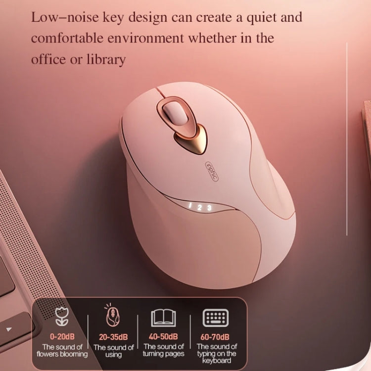 Inphic M8P 2.4G Wireless Mouse USB Mute Charging Girls Office Portable Ergonomic Mouse With Power Display(Milk Tea Color) - Wireless Mice by Inphic | Online Shopping South Africa | PMC TechLife | Buy Now Pay Later Mobicred