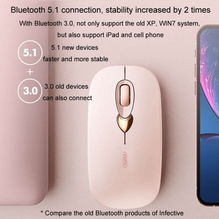 Inphic Q8 Gen 2 Bluetooth Mouse Wireless Silent Charging Office Business Girls Laptop Mouse(Milk Tea Color) - free shipping - PMC TechLife - Order now!