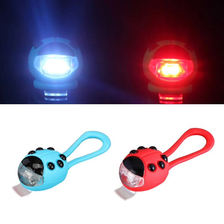 Bicycle Equipment Silicone Ladybug LED Headlight(Blue Shell+White Light) - Headlights by PMC TechLife | Online Shopping South Africa | PMC TechLife | Buy Now Pay Later Mobicred