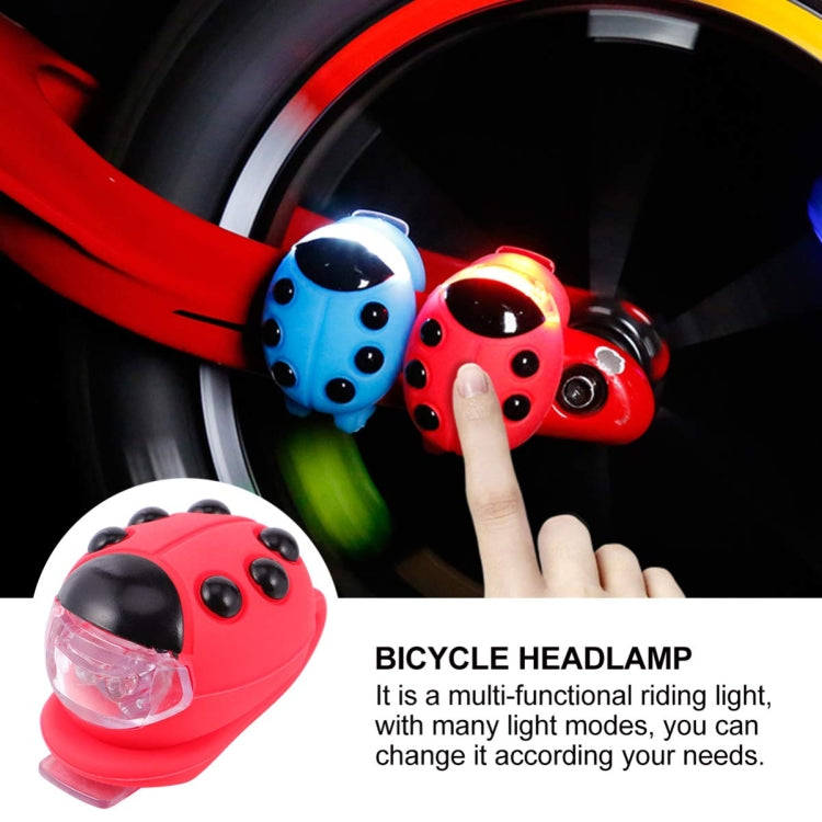 Bicycle Equipment Silicone Ladybug LED Headlight(Blue Shell+White Light) - Headlights by PMC TechLife | Online Shopping South Africa | PMC TechLife | Buy Now Pay Later Mobicred