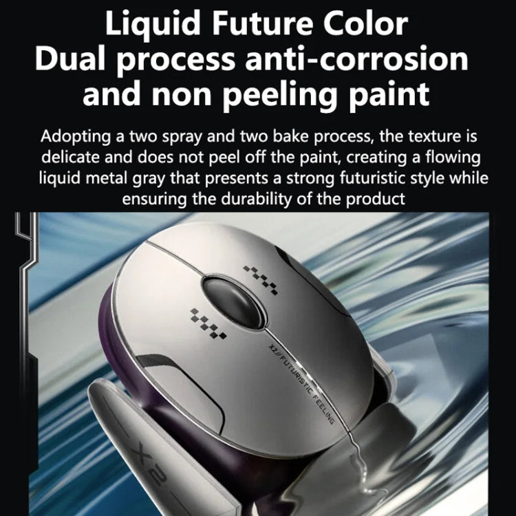 Inphic X2 Bluetooth Wireless Mouse Tri-Mode Silent Rechargeable Office Gaming Laptop Mouse(Liquid Metal Gray) - free shipping - PMC TechLife - Order now!