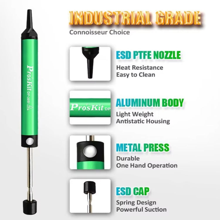 ProsKit  DP-366I Mini Aluminum Alloy Tin Suction Device Anti-static Desoldering Pump - free shipping - PMc TechLife - Order now!