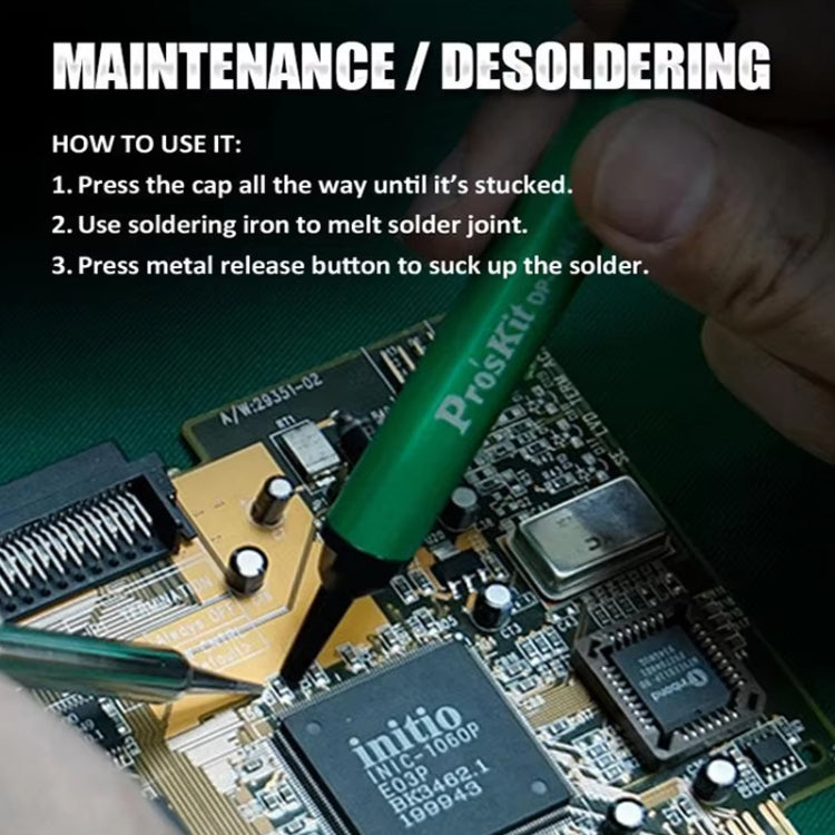 ProsKit  DP-366I Mini Aluminum Alloy Tin Suction Device Anti-static Desoldering Pump - free shipping - PMc TechLife - Order now!