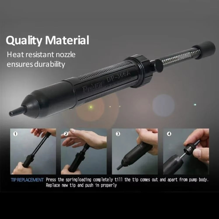 ProsKit DP-366A 38cm-Hg Tin Suction Machine Anti-static Desoldering Pump - free shipping - PMc TechLife - Order now!