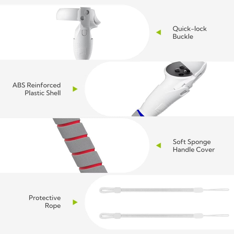 For Meta Quest 2 Controller Grip Games Handle Playing BeatSaber Baseball - VR Accessories by PMC TechLife | Online Shopping South Africa | PMC TechLife | Buy Now Pay Later Mobicred