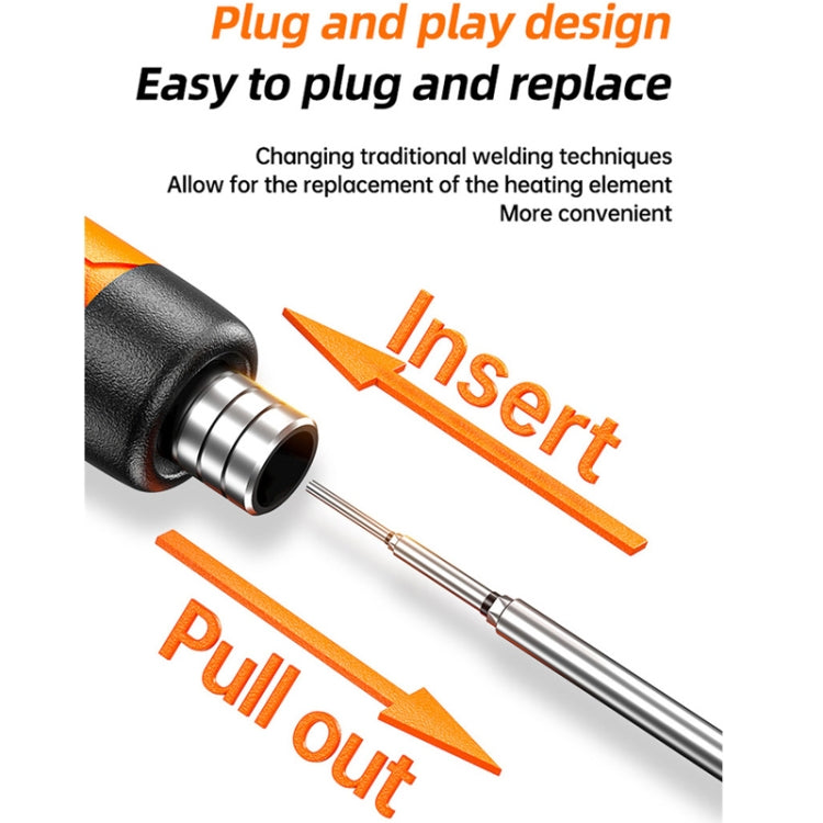 USB Digital Display Charging Soldering Iron Set 5-speed Temperature Adjustable Standard Edition Orange - Soldering Iron Set by PMc TechLife | Online Shopping South Africa | PMc TechLife | Buy Now Pay Later Mobicred