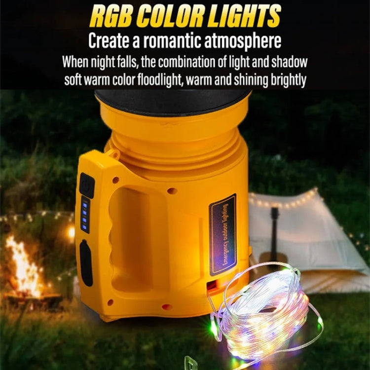 E-SMARTER 8W5205-2 Small Carrying Light With RGB Colorful Lamps Outdoor Cycling Searchlight(Yellow) - free shipping - PMc TechLife - Order now!