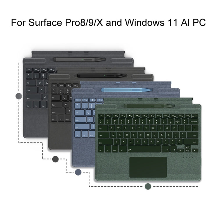 For Microsoft Surface Pro 8 / 9 / X Bluetooth Keyboard Magnetic Tablet Wireless Touch Backlit Keyboard With Pen Slot(Blue) - Others Keyboard by PMC TechLife | Online Shopping South Africa | PMC TechLife | Buy Now Pay Later Mobicred
