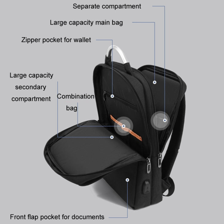 SKV BLB21282 Men Business Duty Traveling Double Shoulder Bag Lightweight Large Capacity Laptop Backpack(Black) - free shipping - PMC TechLife - Order now!