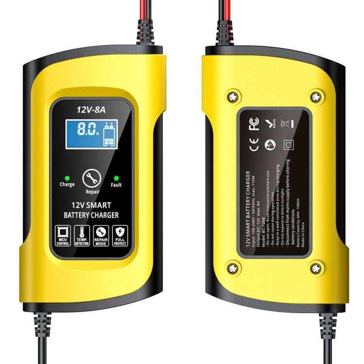 FOXSUR 12V8A SUV Car Motorcycle Intelligent Repair Type Lead-acid Battery Charger(US Plug) - Battery Charger by FOXSUR | Online Shopping South Africa | PMC TechLife | Buy Now Pay Later Mobicred