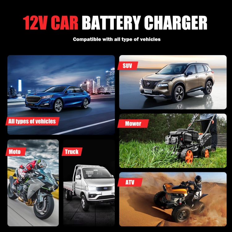 FOXSUR 12V8A SUV Car Motorcycle Intelligent Repair Type Lead-acid Battery Charger(EU Plug) - free shipping - PMC TechLife - Order now!