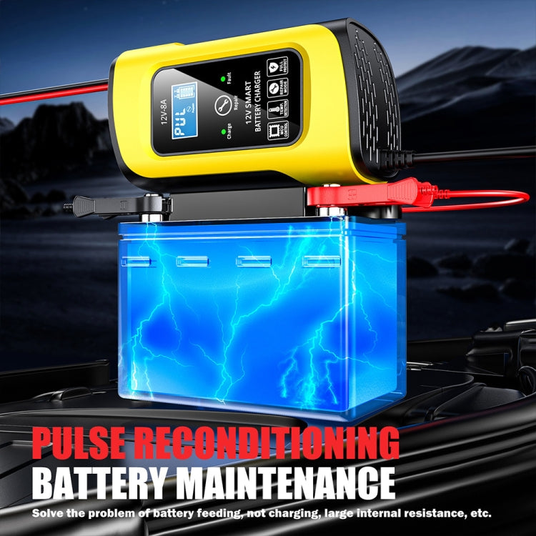 FOXSUR 12V8A SUV Car Motorcycle Intelligent Repair Type Lead-acid Battery Charger(EU Plug) - free shipping - PMC TechLife - Order now!