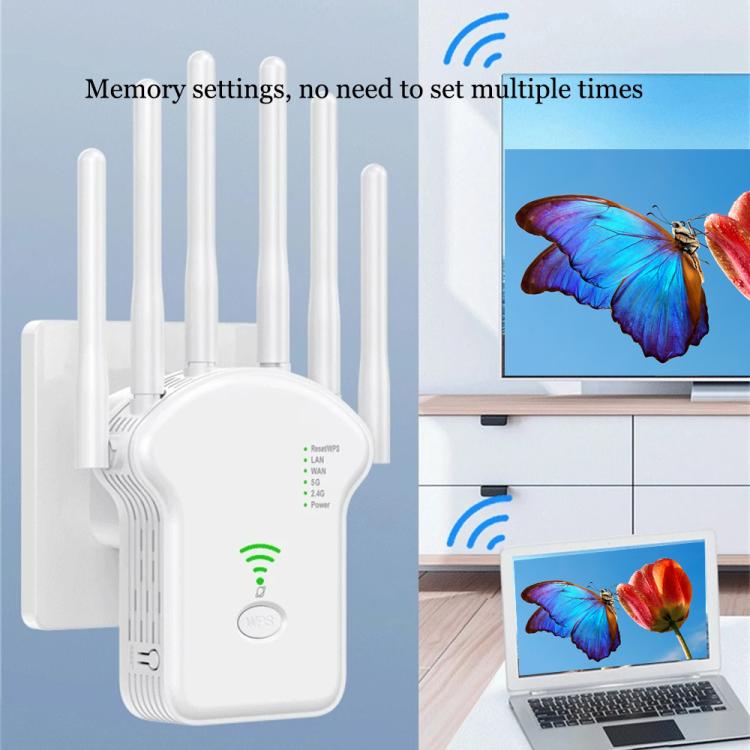 Urant U13 1200Mbps 2.4G/5G Dual Band WiFi Repeater Signal Amplifier EU Plug Black - Broadband Amplifiers by Urant | Online Shopping South Africa | PMC TechLife | Buy Now Pay Later Mobicred