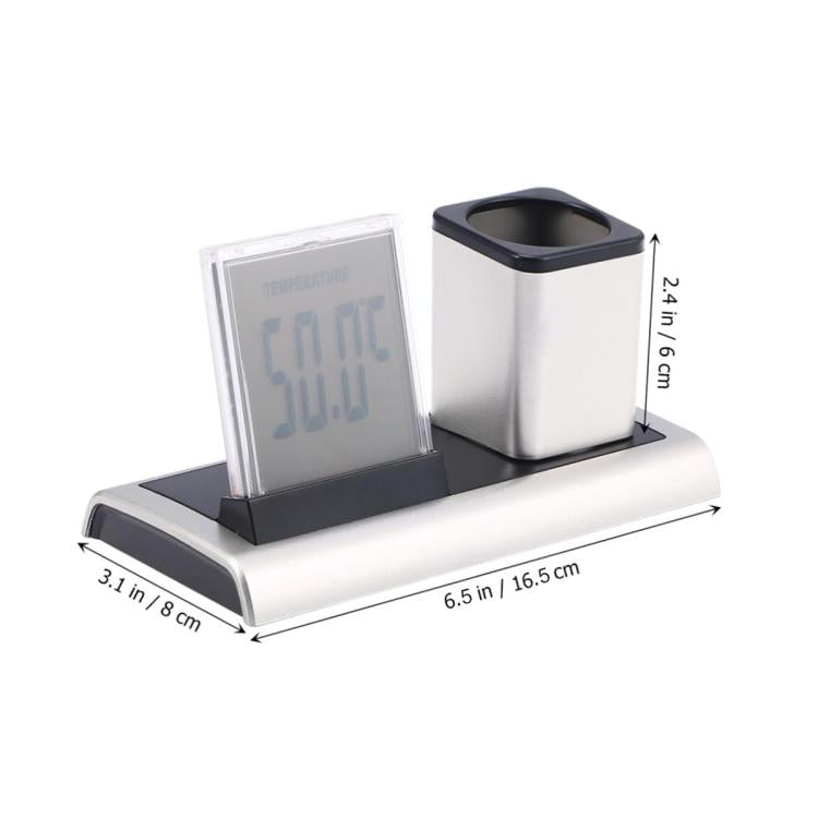 288A Multifunctional Colorful Calendar / Temperature Display LED Alarm Clock With Pen Holder(Silver) - Alarm Clocks by PMc TechLife | Online Shopping South Africa | PMc TechLife | Buy Now Pay Later Mobicred