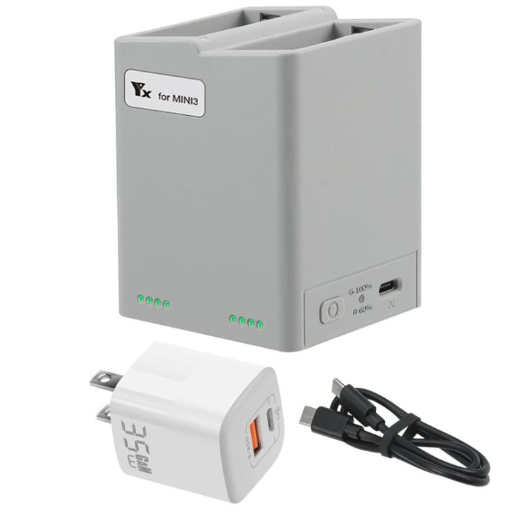 For DJI Mini 4 Pro / Mini 3 Pro / Mini 3 YX  Dual-Way Charger Battery Manager With 35W US Plug - free shipping - PMC TechLife - Order now!