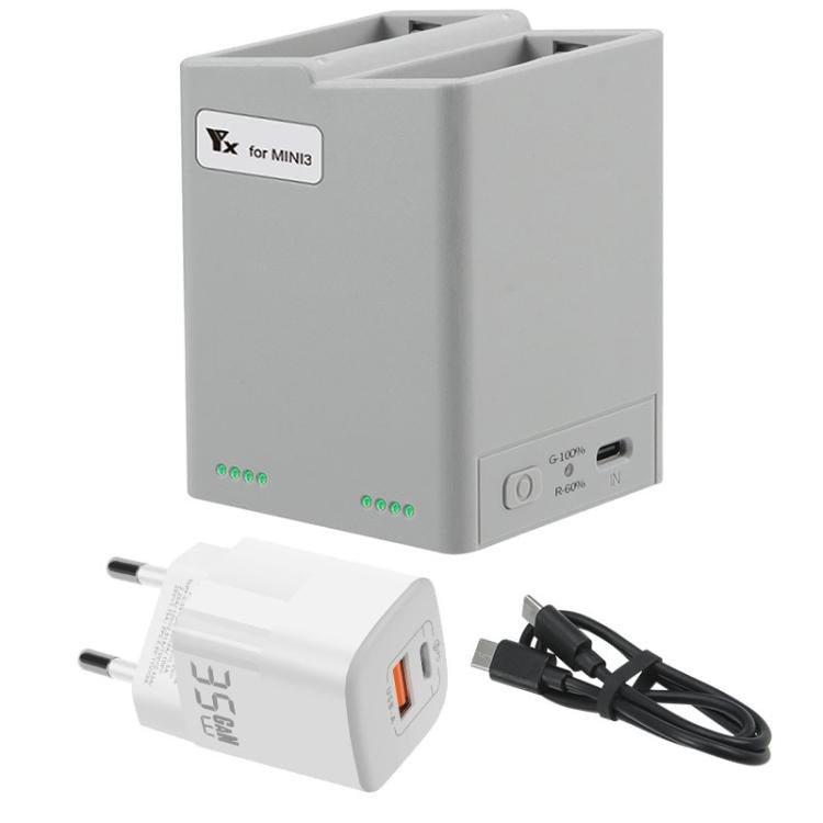 For DJI Mini 4 Pro / Mini 3 Pro / Mini 3 YX  Dual-Way Charger Battery Manager With 35W EU Plug - free shipping - PMC TechLife - Order now!