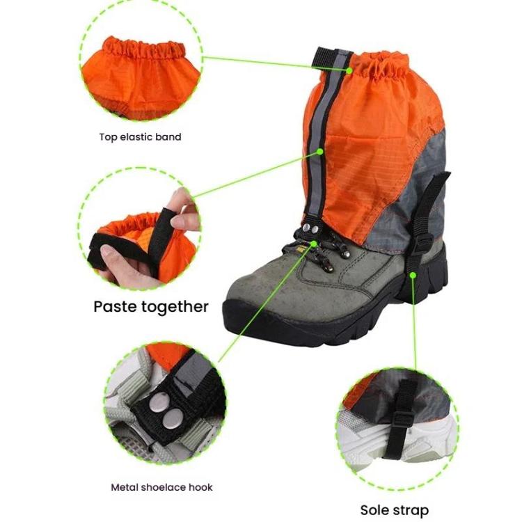 AOTU AT8917 1pair With Reflective Strip Outdoor Mountaineering Hiking Snowproof Footwear Desert Sandproof Shoe Covers(Orange) - Mountaineering Outfit by AOTU | Online Shopping South Africa | PMC TechLife | Buy Now Pay Later Mobicred