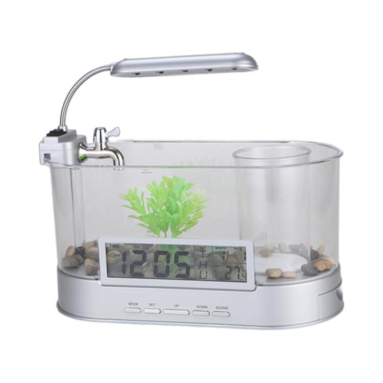 1.8L LED Light Desktop Water Flow Mini Fish Tank Home Turtle Tank Self-Circulating Aquarium(White) - Fish Tanks & Accessories by PMC TechLife | Online Shopping South Africa | PMC TechLife | Buy Now Pay Later Mobicred