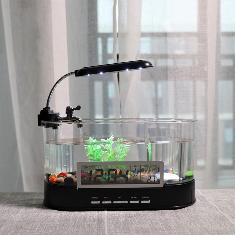 1.8L LED Light Desktop Water Flow Mini Fish Tank Home Turtle Tank Self-Circulating Aquarium(Black) - Fish Tanks & Accessories by PMC TechLife | Online Shopping South Africa | PMC TechLife | Buy Now Pay Later Mobicred