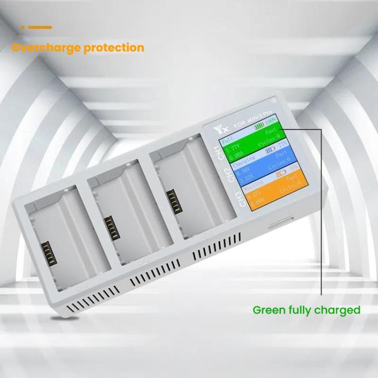 For DJI Mini 4 Pro / Mini 3 Pro / Mini 3 YX Color Screen 3-Way Charger Battery Manager With 65W US Plug - free shipping - PMC TechLife - Order now!