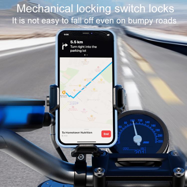 Kewig M33-A5 Outdoor Riding Shock Absorbing Anti-Theft 15W QI Wireless Charger Cell Phone Mounting Bracket(Horizontal Bar Model) - free shipping - PMC TechLife - Order now!