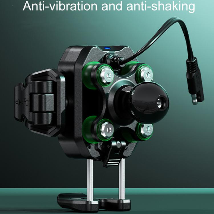 Kewig M33-A5 Outdoor Riding Shock Absorbing Anti-Theft 15W QI Wireless Charger Cell Phone Mounting Bracket(Horizontal Bar Model) - free shipping - PMC TechLife - Order now!