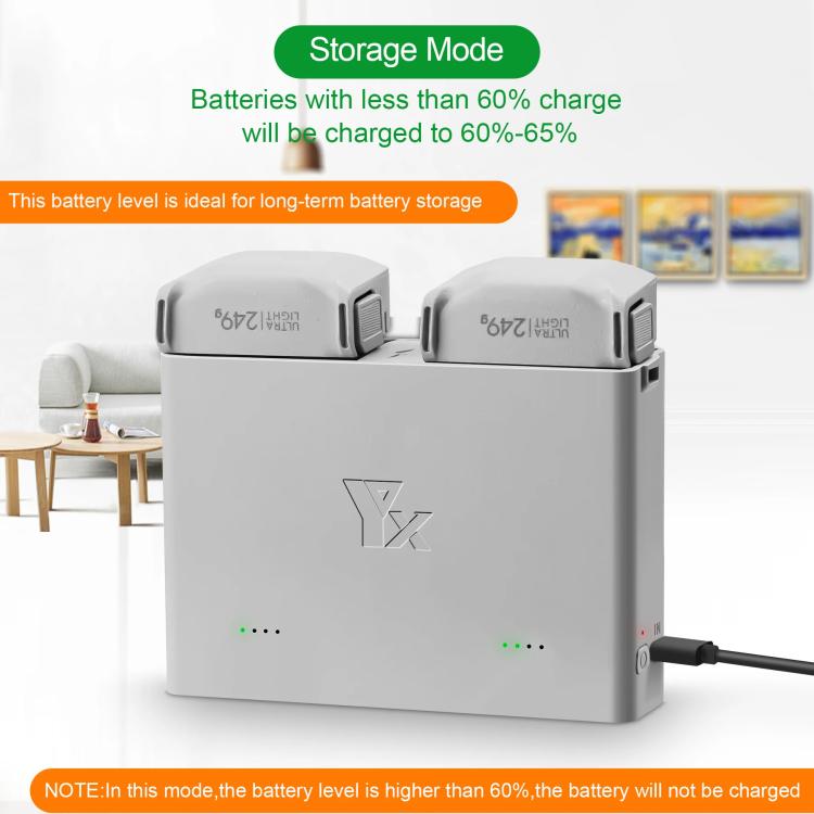 For DJI Mini 4 Pro / Mini 3 Pro / Mini 3 YX  Two-Way Charger Battery Manager(Silver) - free shipping - PMC TechLife - Order now!