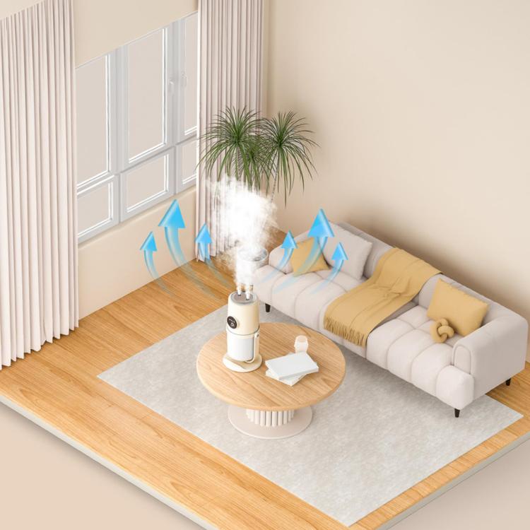 Desktop Dual Port Humidifier Portable Mini Air Purifier With Nightlight, Color: White+Base - free shipping - PMC TechLife - Order now!
