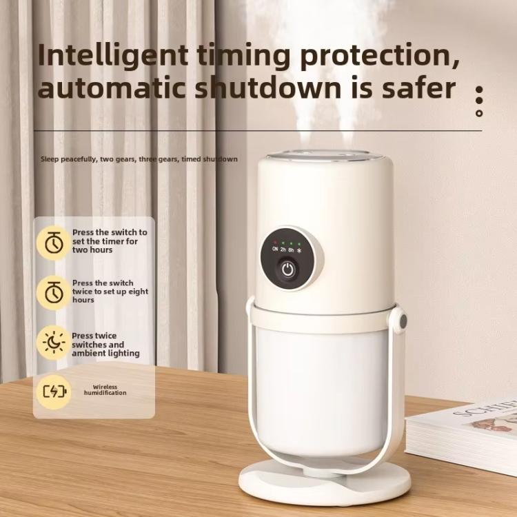 Desktop Dual Port Humidifier Portable Mini Air Purifier With Nightlight, Color: White+Base - free shipping - PMC TechLife - Order now!