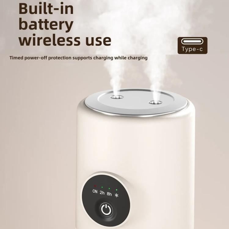 Desktop Dual Port Humidifier Portable Mini Air Purifier With Nightlight, Color: White+Base - free shipping - PMC TechLife - Order now!