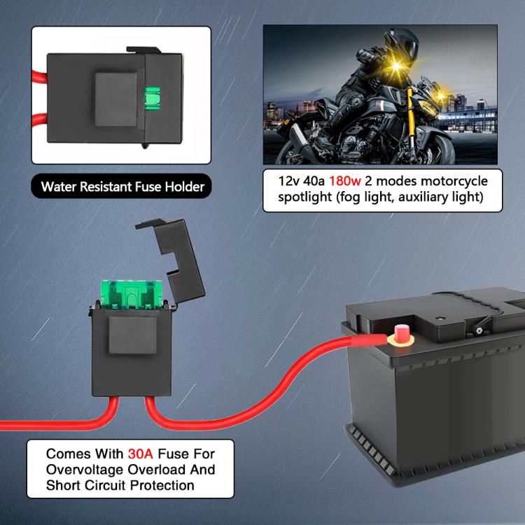 Motorcycle Spotlight Strobe 6 Modes With Control Cable Set(SK1 POR) - Headlights by PMc TechLife | Online Shopping South Africa | PMc TechLife | Buy Now Pay Later Mobicred