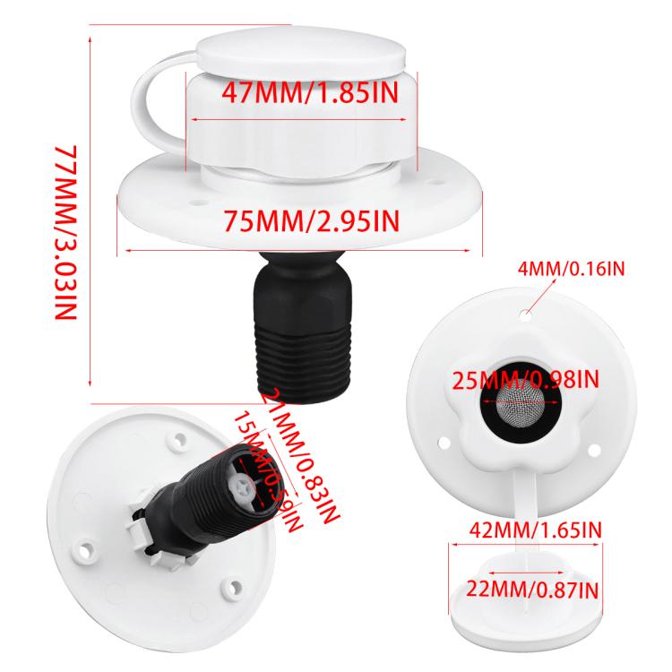 RV Ship Flange Threaded Leak-proof Water Inlet Connector Check Valve, Specifications: White 1 - free shipping - PMC TechLife - Order now!