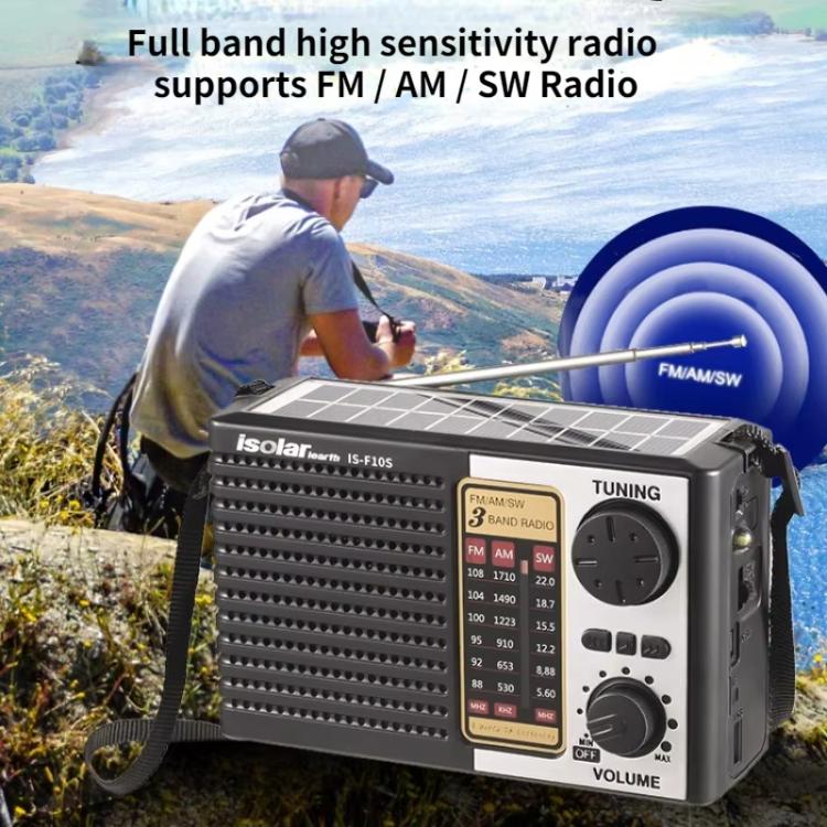 Isolariearth IS-F10S Solar Powered Full-Band FM / AM / SW Radio Bluetooth Speaker with Flashlight - free shipping - PMC TechLife - Order now!