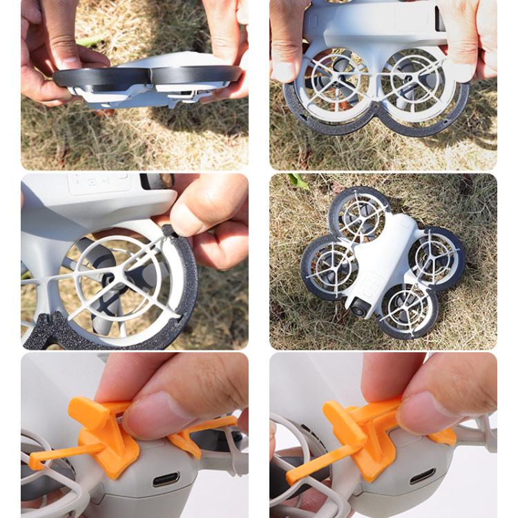 For DJI Neo CQT Impact Protection Cover + Bumper + Folding Stand + Tail Wing 4 In 1 Set(Orange) - free shipping - PMC TechLife - Order now!