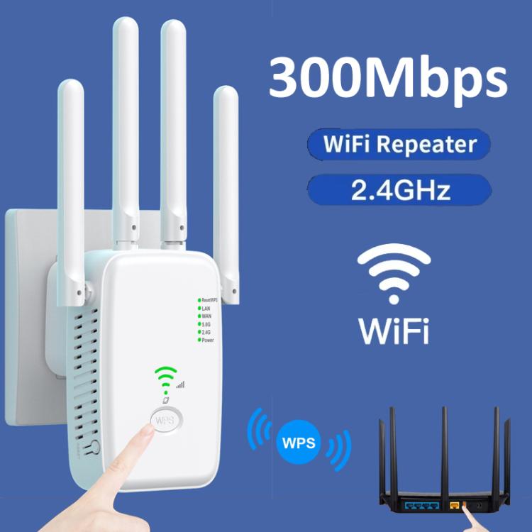 Urant U11 300Mbps 2.4G Wireless Repeater WiFi Signal Amplifier Support WPS Quick Setting EU Plug Black - Broadband Amplifiers by Urant | Online Shopping South Africa | PMC TechLife | Buy Now Pay Later Mobicred