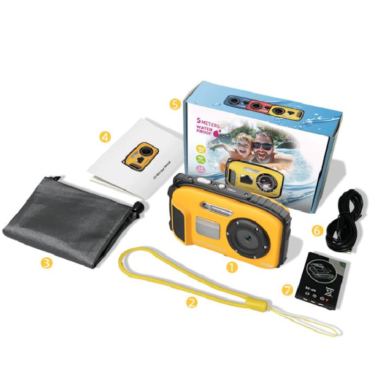IP68 5m Waterproof Sports Digital Camera Kids Student DV Camera(Yellow) - Video Cameras by PMC TechLife | Online Shopping South Africa | PMC TechLife | Buy Now Pay Later Mobicred