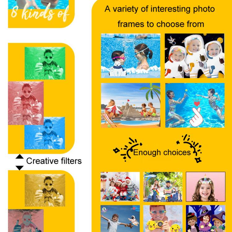 IP68 5m Waterproof Sports Digital Camera Kids Student DV Camera(Yellow) - Video Cameras by PMC TechLife | Online Shopping South Africa | PMC TechLife | Buy Now Pay Later Mobicred