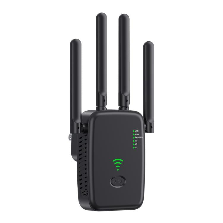 Urant U11 1200Mbps 2.4G&5.8G Wireless Repeater WiFi Signal Amplifier Support WPS Quick Setting US Plug Black - free shipping - PMC TechLife - Order now!
