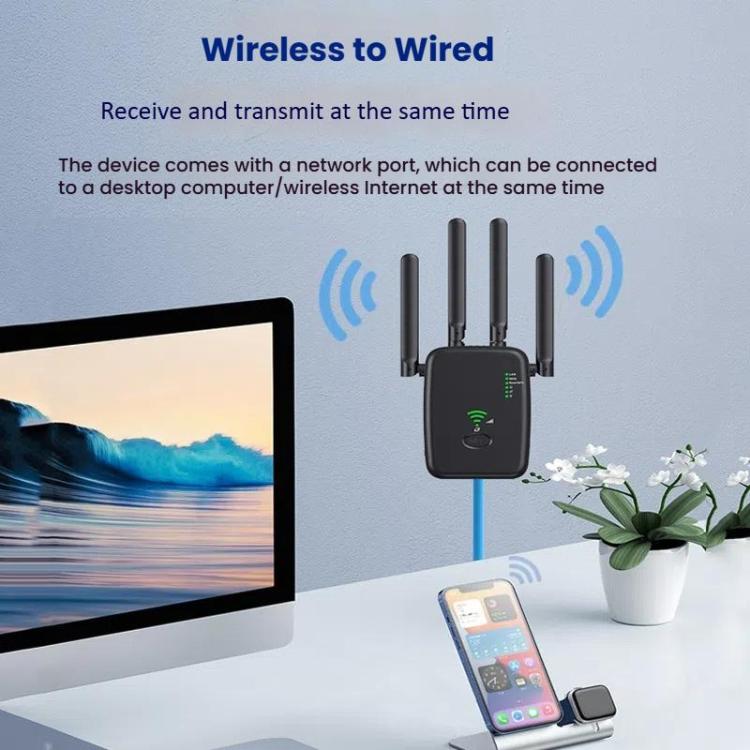 Urant U11 1200Mbps 2.4G&5.8G Wireless Repeater WiFi Signal Amplifier Support WPS Quick Setting EU Plug White - free shipping - PMC TechLife - Order now!