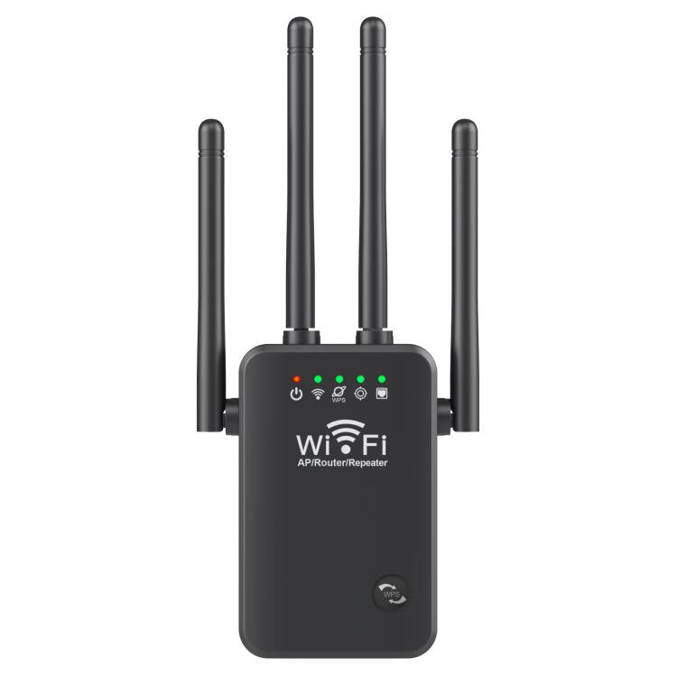 Urant U9 300Mbps 2.4G Wireless Repeater WiFi Signal Amplifier Support WPS Quick Setting US Plug Black - free shipping - PMC TechLife - Order now!