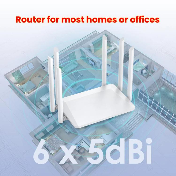 Urant 1200Mbps Wireless Router Supports AP Broadband Dial-up With 6x5dB Antenna EU Plug - free shipping - PMC TechLife - Order now!