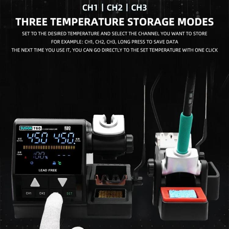 SUGON T60+210 Handle+I/K/IS Tips x 3 Precision Soldering Station Soldering Iron Set Cell Phone Repair Soldering Tool(US Plug) - free shipping - PMc TechLife - Order now!