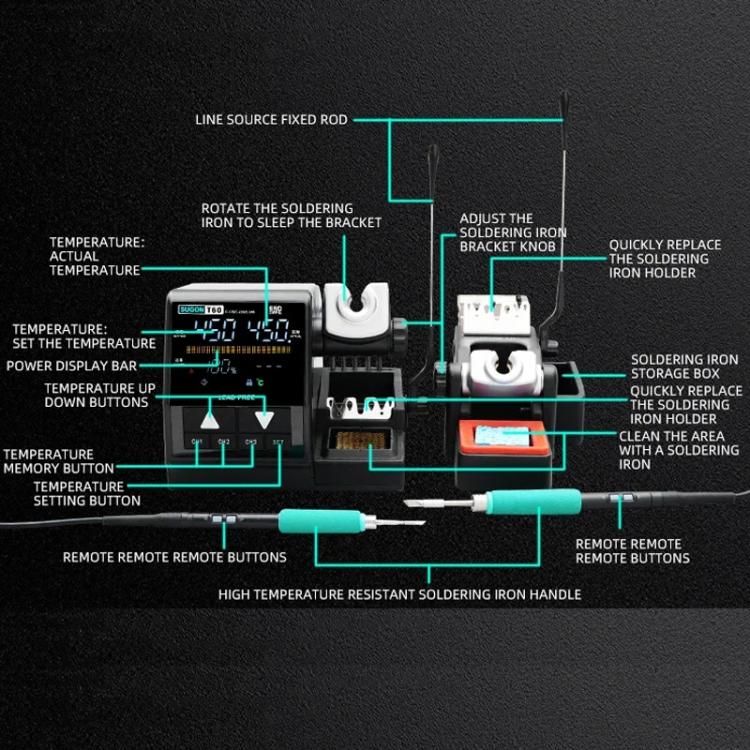 SUGON T60+210 Handle+I/K/IS Tips x 3 Precision Soldering Station Soldering Iron Set Cell Phone Repair Soldering Tool(EU Plug) - free shipping - PMc TechLife - Order now!